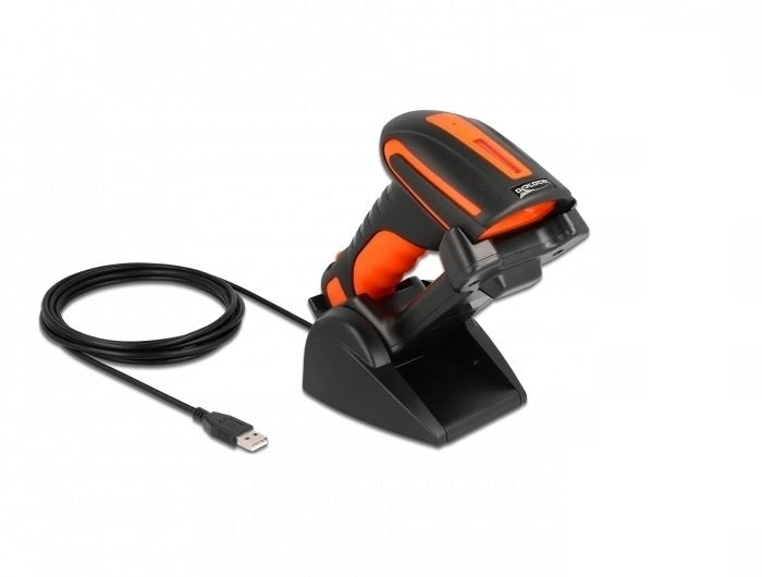 EAN 4043619905560 - DeLOCK 90556 lector de código de barras Lector de códigos de barras portátil 1D/2D CMOS Negro, Naranja imagen 1