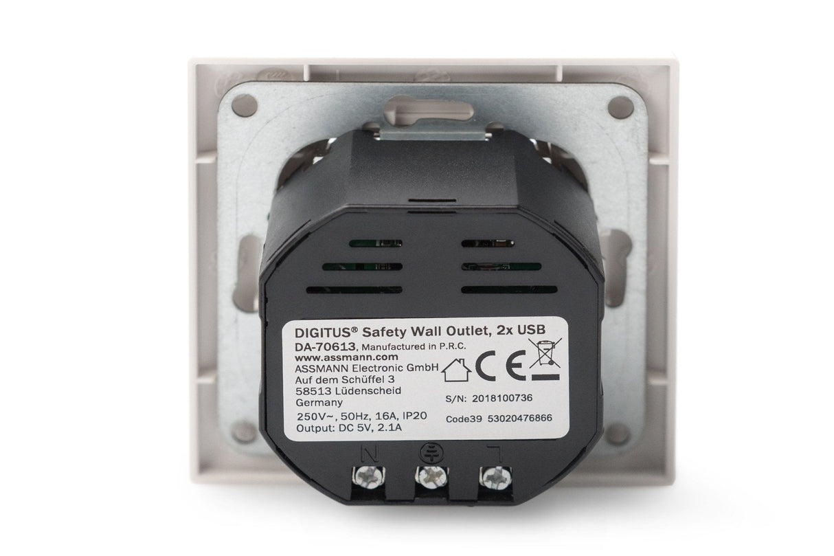 Digitus Da-70613 Toma De Corriente 2x Usb Blanco