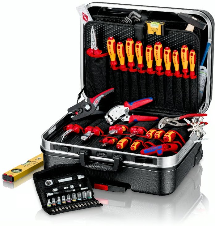 Kit De Herramientas De Knipex "Big Basic Move" Elektroplus, 68 Partes, Conjunto De Herramientas En Negro, Con Rango De Herramientas Para Electricistas 00 21 06