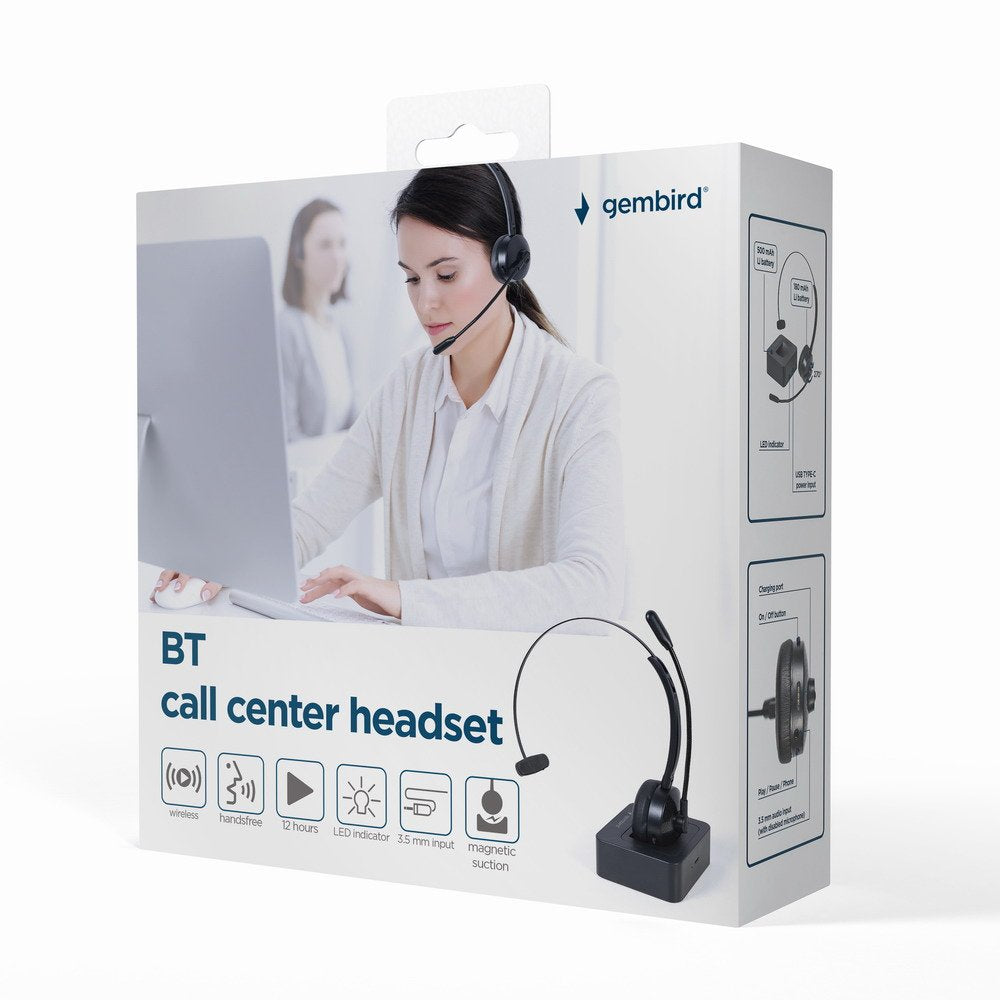 EAN 8716309127189 - Gembird Bluetooth call center ausin?s mono juodas imagen 2