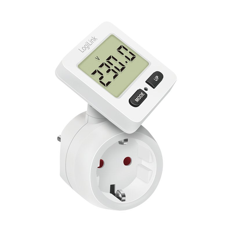 Medidor De Comes Energéticos Logilink, Pantalla Giratoria 180°, Blanco