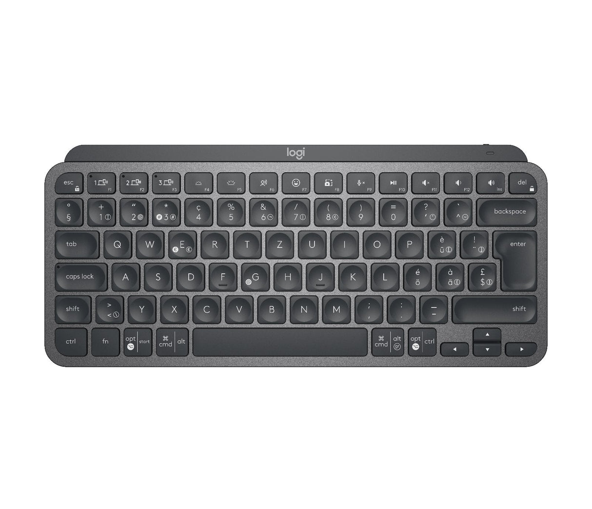 Teclado Suizo Logitech Mx Keys Mini Rf Wireless + Bluetooth Qwertz Grafito