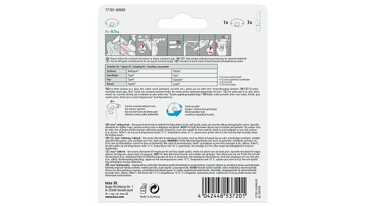 EAN 4042448537171 - TESA 77781 Interior Colgador Blanco 1 pieza(s) imagen 3