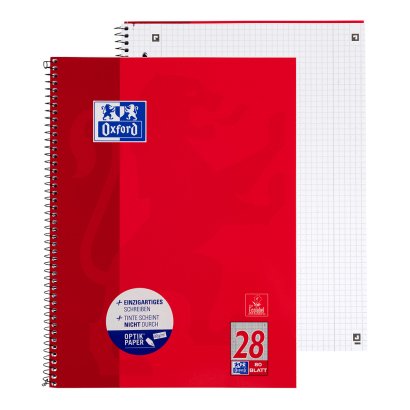 Oxford 100050361 Cuaderno Y Block A4 Rojo