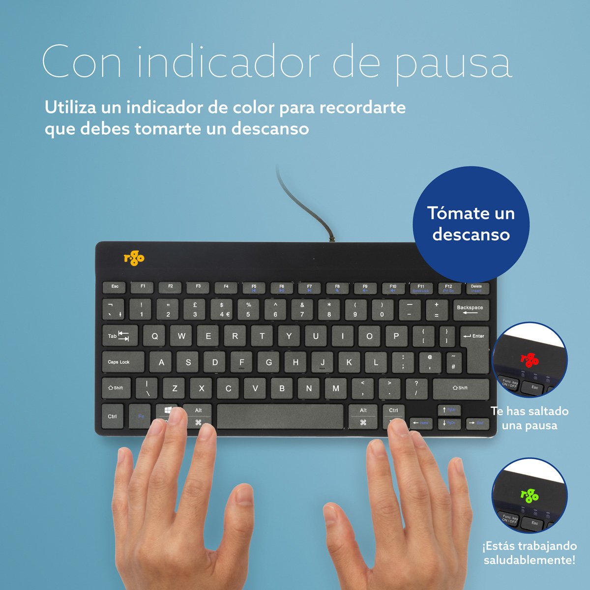 EAN 8719274491385 - R-Go Tools RGOCOUKWDBL teclado USB Inglés del Reino Unido imagen 6