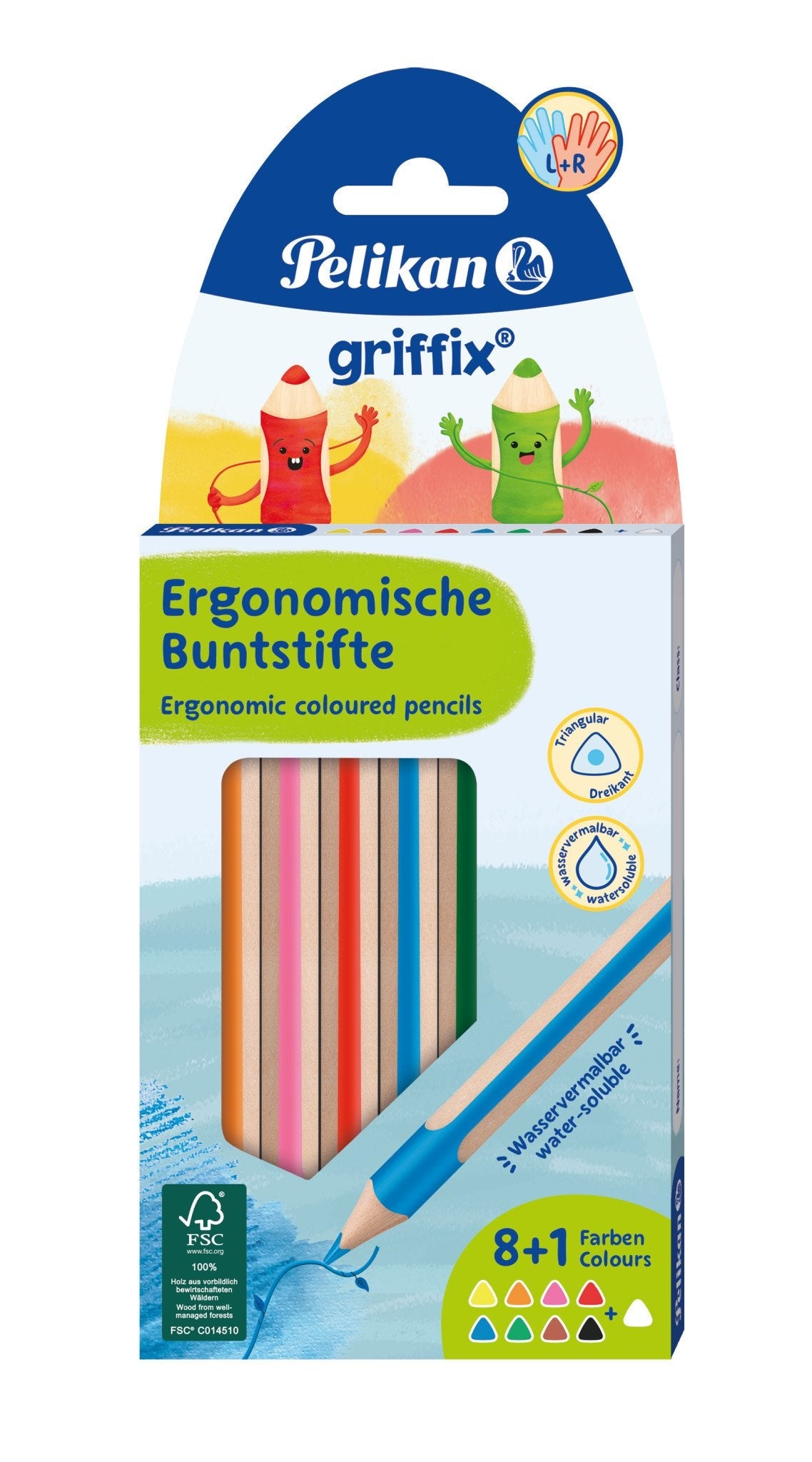 EAN 4012700700858 - Pelikan 700856 lápiz de color Negro, Azul, Marrón, Verde, Naranja, Rosa, Rojo, Blanco, Amarillo 9 pieza(s imagen 1