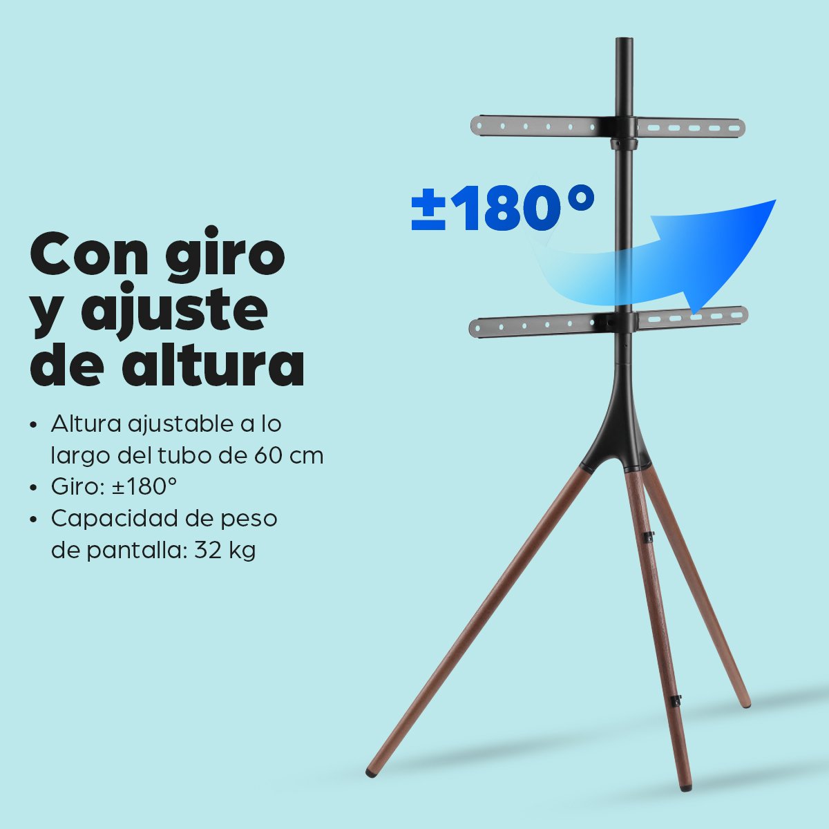 EAN 0766623461795 - Manhattan 461795 soporte para TV 165,1 cm (65") Azul, Marrón imagen 13