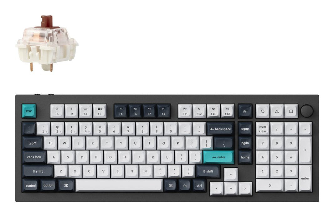 Keychron Q5 Max (Negro/Mehrfarbig, De-Layout, Gateron Jupiter Brown, Hot-Swap, Aluminiumrahmen, Rgb) Q5m-M3-De