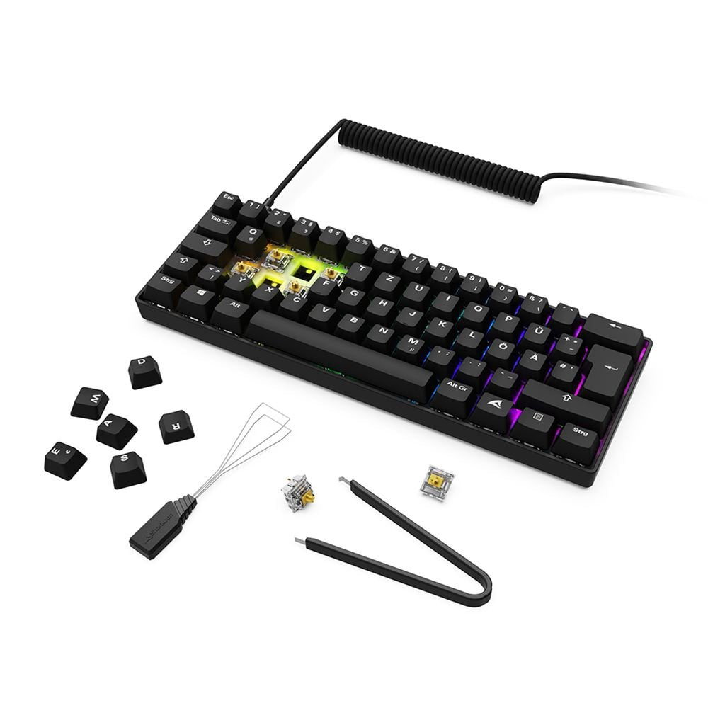 Sharkoon Skiller Sgk50 S4 Gen2 Pbt, Teclado De Juegos Negro, De-Layout, Gateron G Pro 3.0 Amarillo 4044951041930