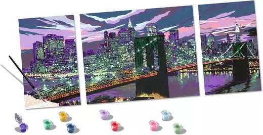 Pintura Por Números Ravensburger - Creart Horizonte De Nueva York 23551
