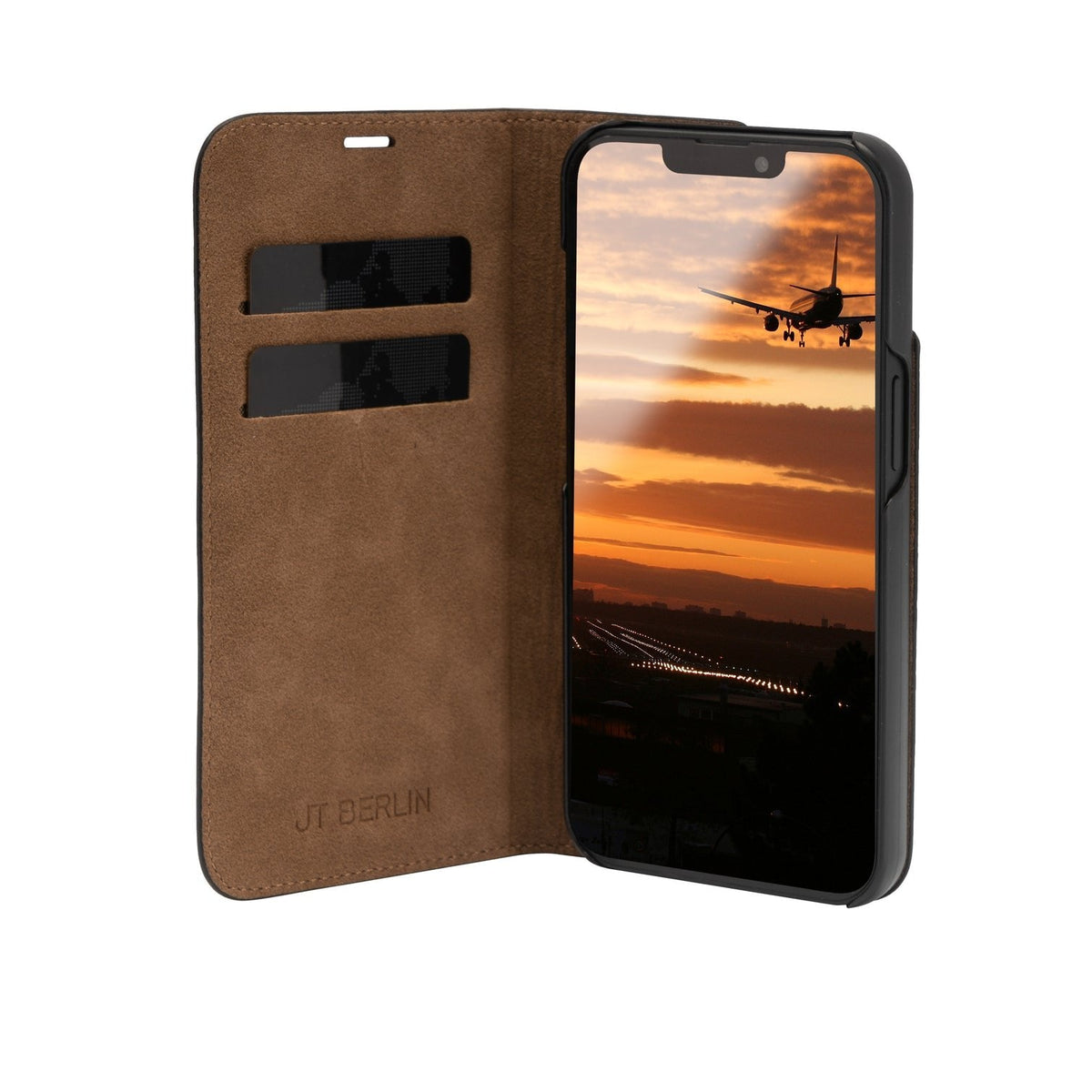 Jt Berlin Echtleder Bookcase Tegel Apple Iphone 16 Pro Negro