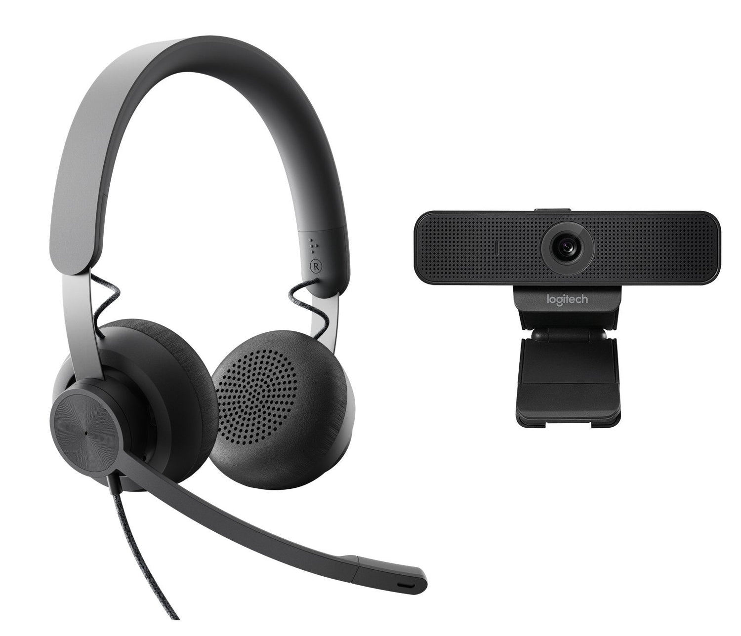 Logitech Pack Personal De Colaboracion Con Video Webcam C925e Fullhd 1080p + Auriculares  Uc Zone Wired - Color Negro