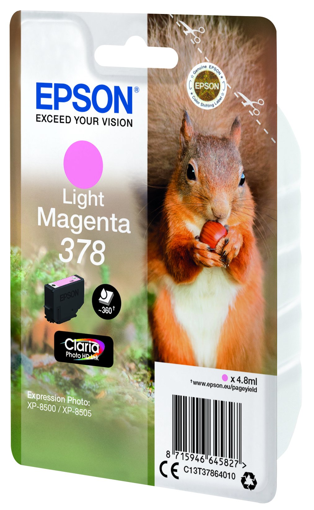 EAN 8715946645827 - Epson Squirrel C13T37864010 cartucho de tinta 1 pieza(s) Original Rendimiento estándar Magenta claro imagen 3