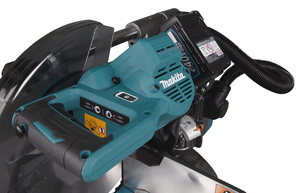 Tronzadora E Ingletadora Inalámbrica Makita Ls003gz01, 40 Voltios + Adaptador De Radio Azul, Bluetooth, Sin Batería Ni Cargador Ls003gz01