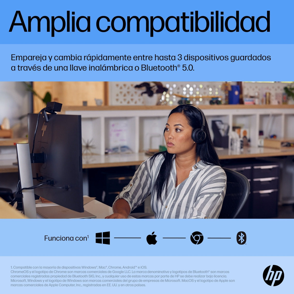 EAN 0196548822683 - HP 710 Rechargeable Silent Mouse ratón Oficina Ambidextro RF Wireless + Bluetooth 3000 DPI imagen 20