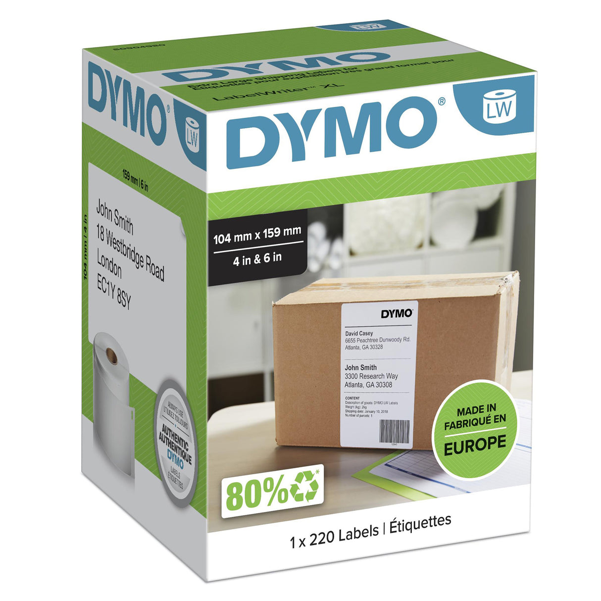 EAN 3501170904985 - DYMO LW - Extra Large Shipping Labels - 104 x 159 mm - S0904980 Etiqueta para impresora autoadhesiva imagen 1