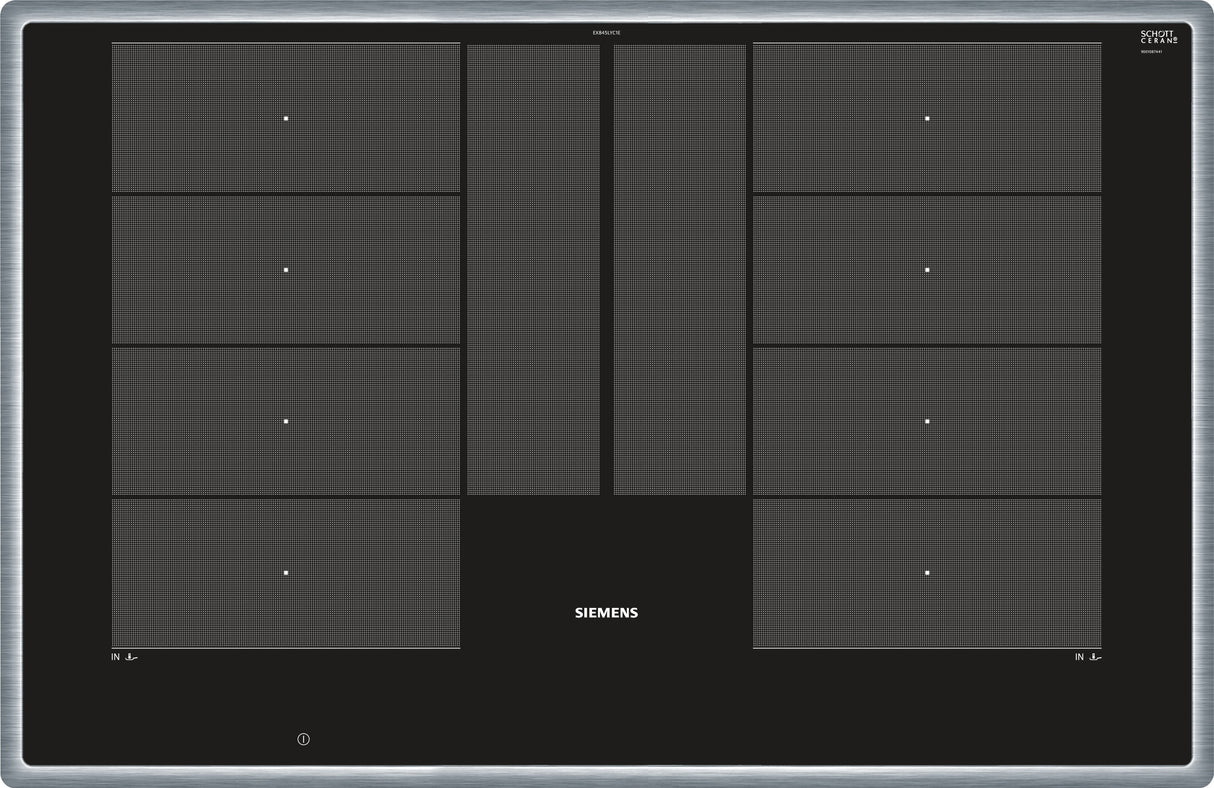 Placa Vitrocerámica Siemens Ex845lyc1e Hobs Negro, Acero Inoxidable Integrado Cerámico 4 Zona(S)