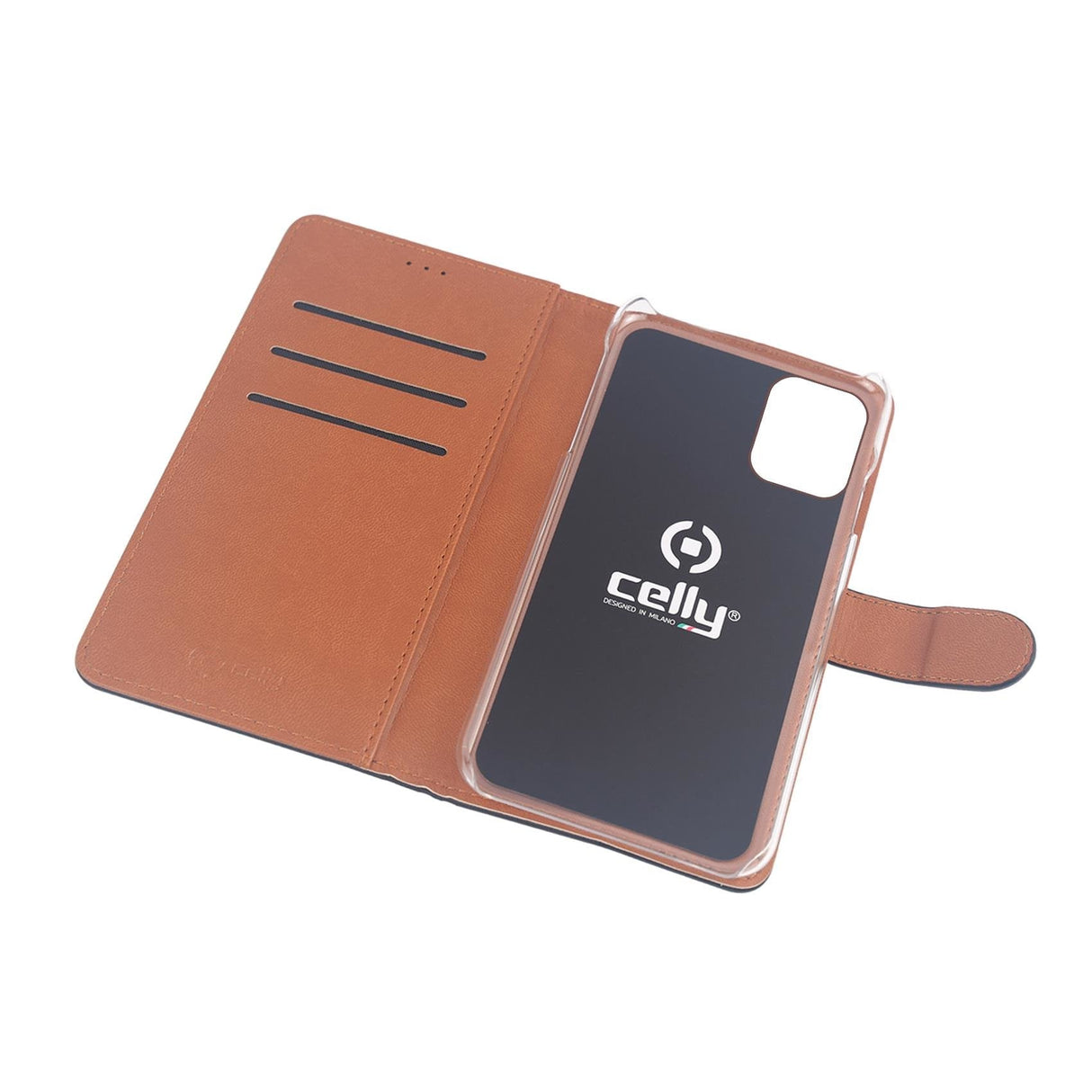 EAN 8021735761198 - Celly Wally funda para teléfono móvil 15,5 cm (6.1") Folio Negro, Marrón imagen 3