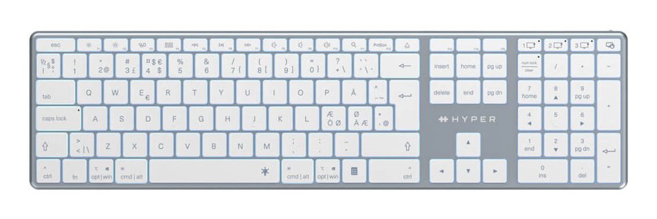Hyperspace Keyboard (Nordic) Next Bluetooth Wireless, Grey