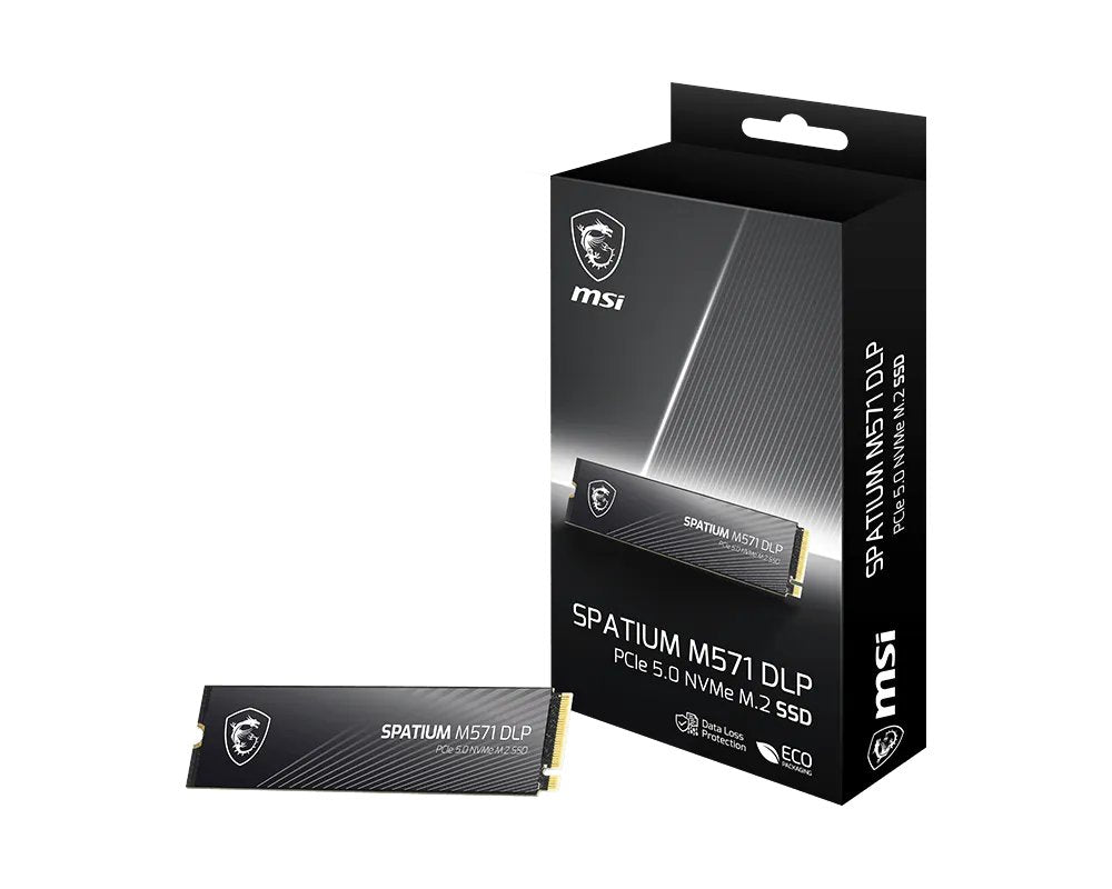 Ssd Msi 1400xtbw Rating Mtbf 1500000 H Read Speed 14500 Mb/S Write Speed 11000 Mb/S Nvme Yes Pci Express 5.0 M.2 2000 Gb Spatium M571 Dlp Pcie 5.0 Nvme M.2 S78-440q1k0-P83