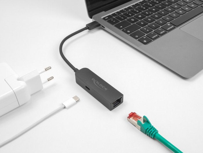 Delock 66938 Adaptador Usb Type-C A 2,5 Gigabit Lan Con Suministro De Energía 100 Watios