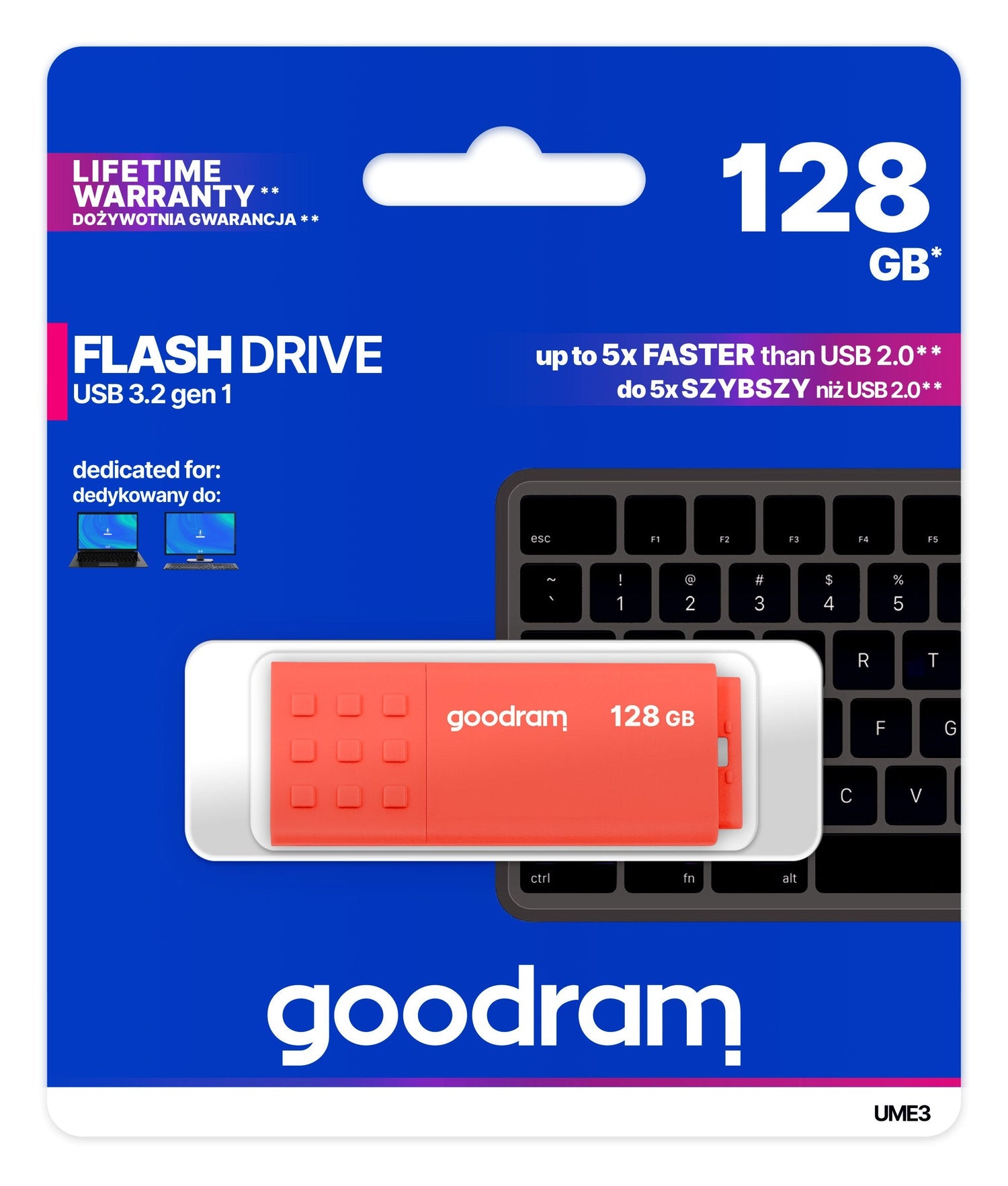 EAN 5908267935804 - Goodram UME3 unidad flash USB 128 GB USB tipo A 3.2 Gen 1 (3.1 Gen 1) Naranja imagen 5