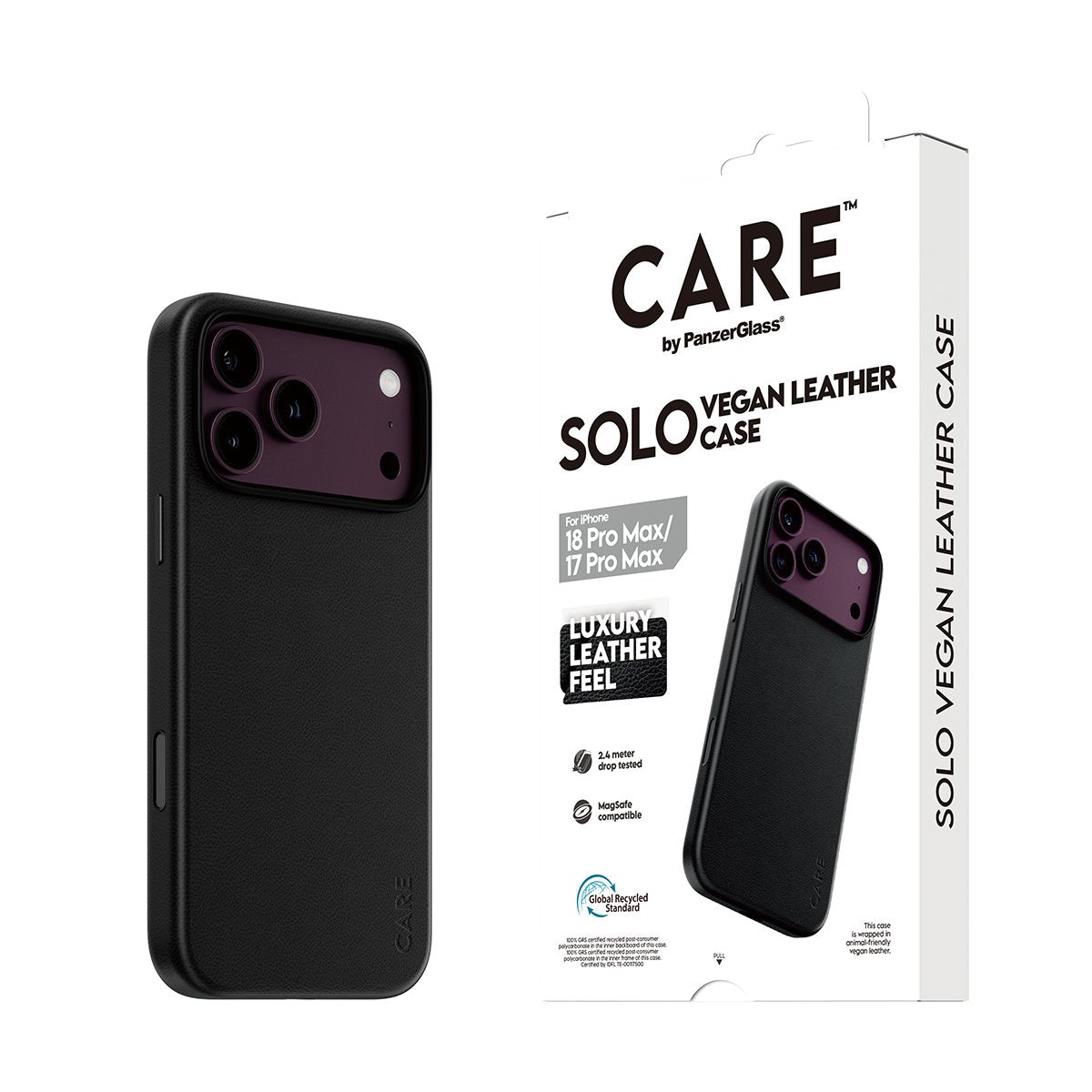 Panzerglass Care Solo Vegan Leather Case Negro Magsafe Iphone 18 Pro Max/17 Pm