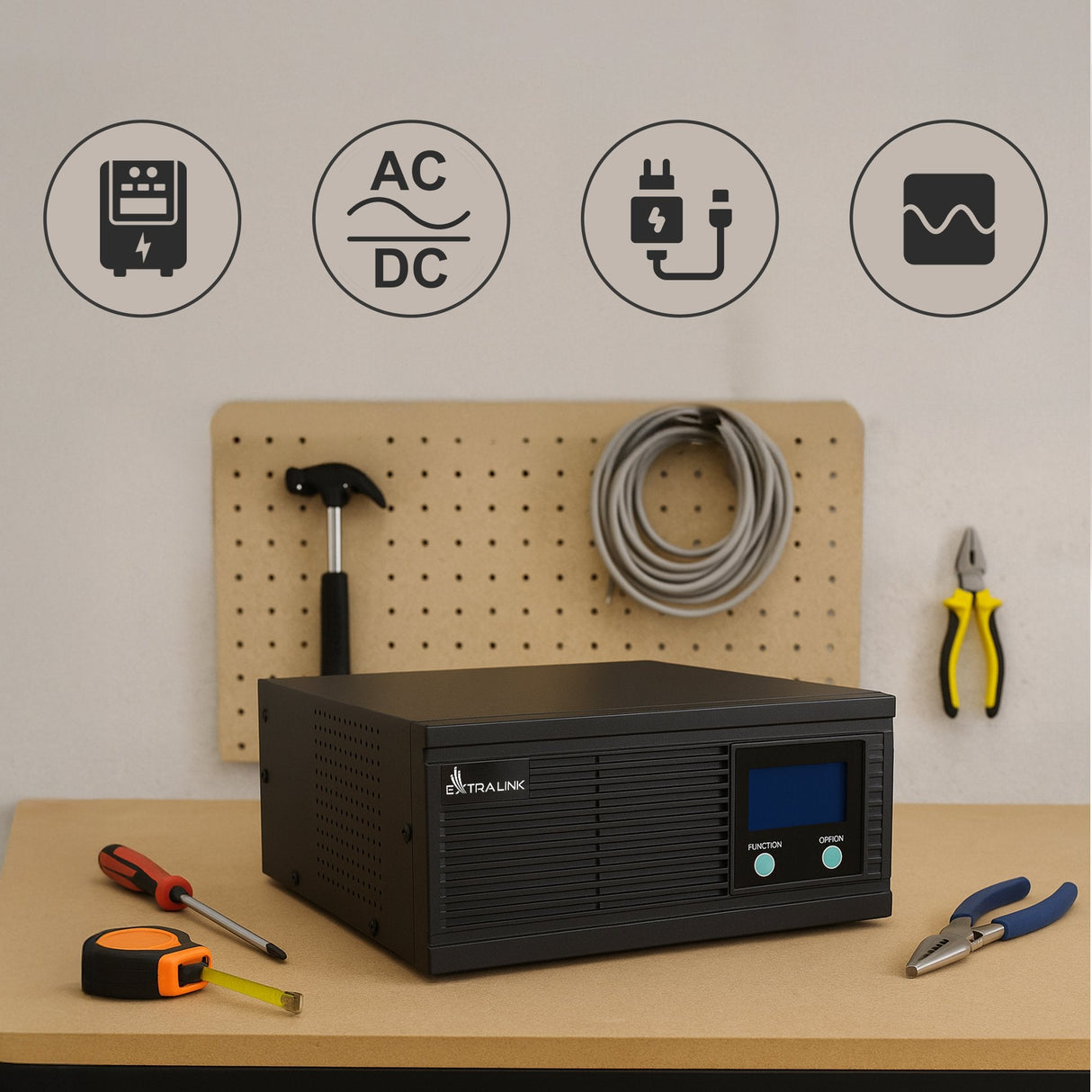 Extralink Ex.31148 Adaptador E Inversor De Corriente Auto 1600 W Negro