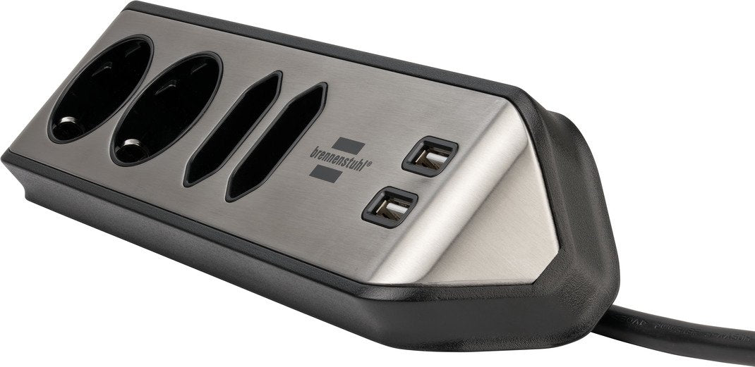 EAN 4007123668076 - Brennenstuhl 1153590410 base múltiple 2 m 4 salidas AC Interior Negro, Plata imagen 14