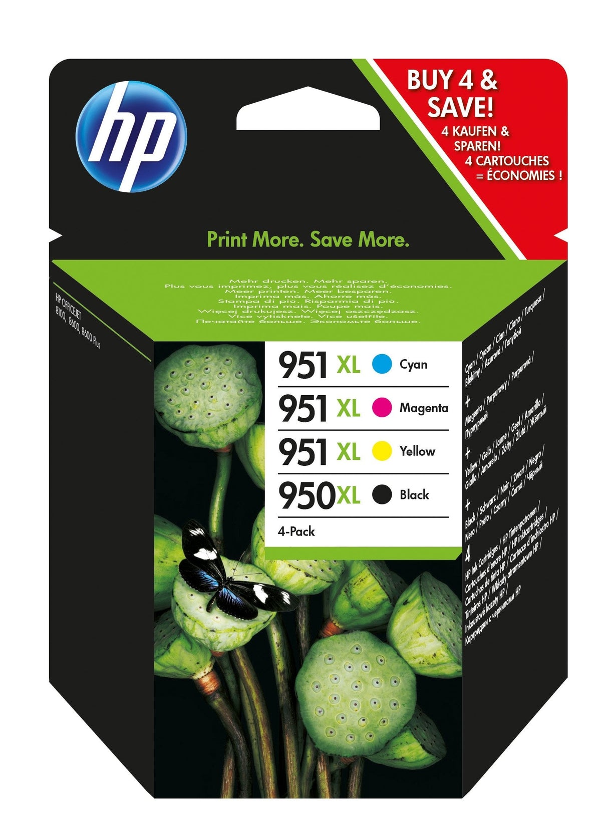 Hp Multipack Negro / Cian / Magenta / Amarillo C2p43ae Mcvp 01 950 Xl + 951 Xl