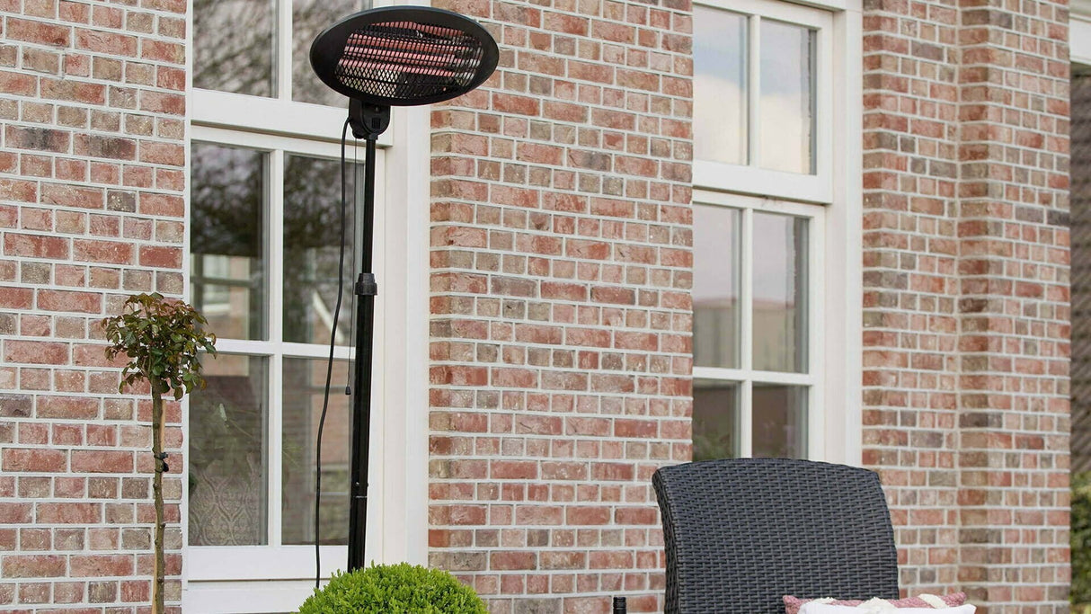 Sunred Calentador Smq2000a, Elekra Cuarzo Infrarrojo De Pie, 2000 W, Negro