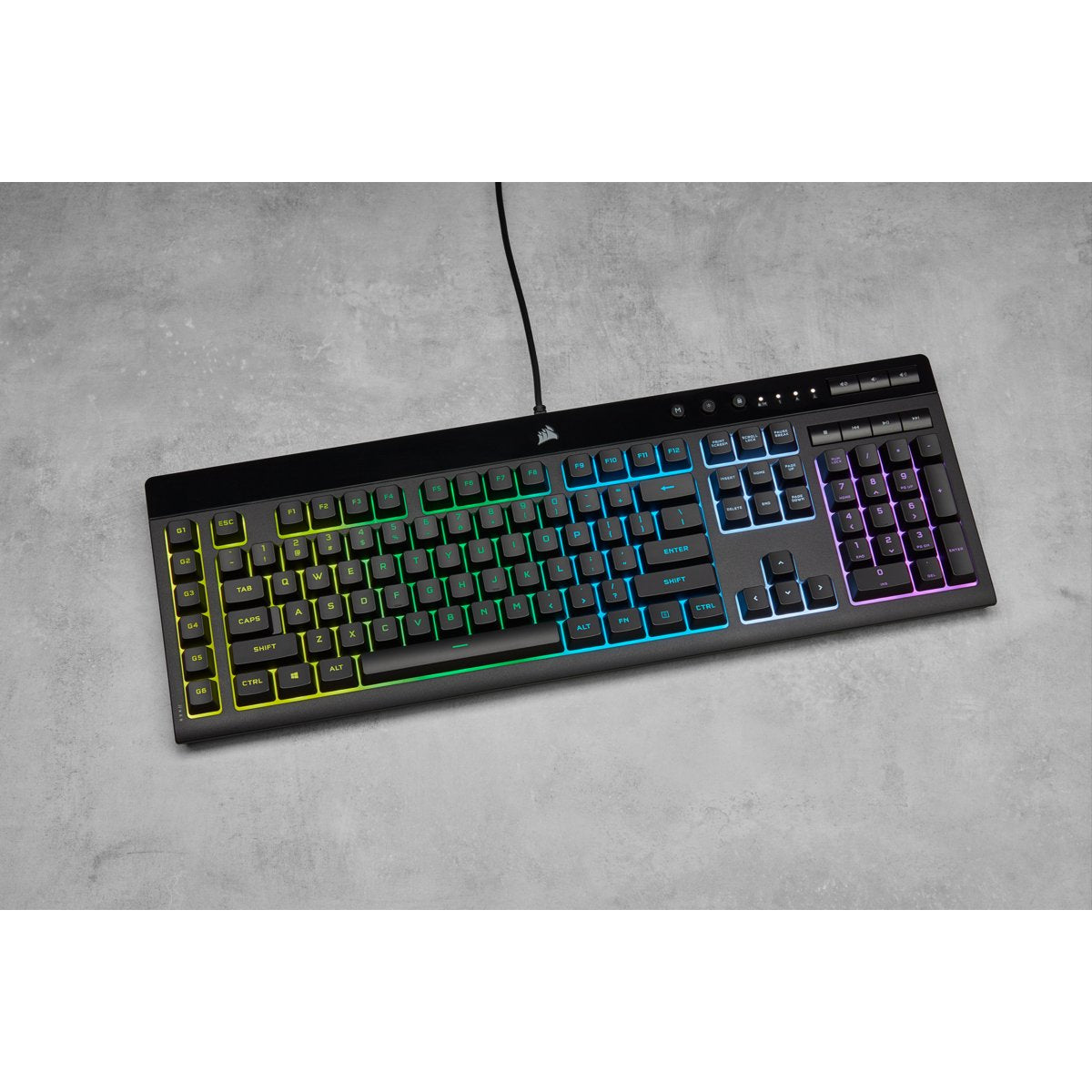 Teclado Alemán Corsair K55 Rgb Pro Usb Qwertz Negro
