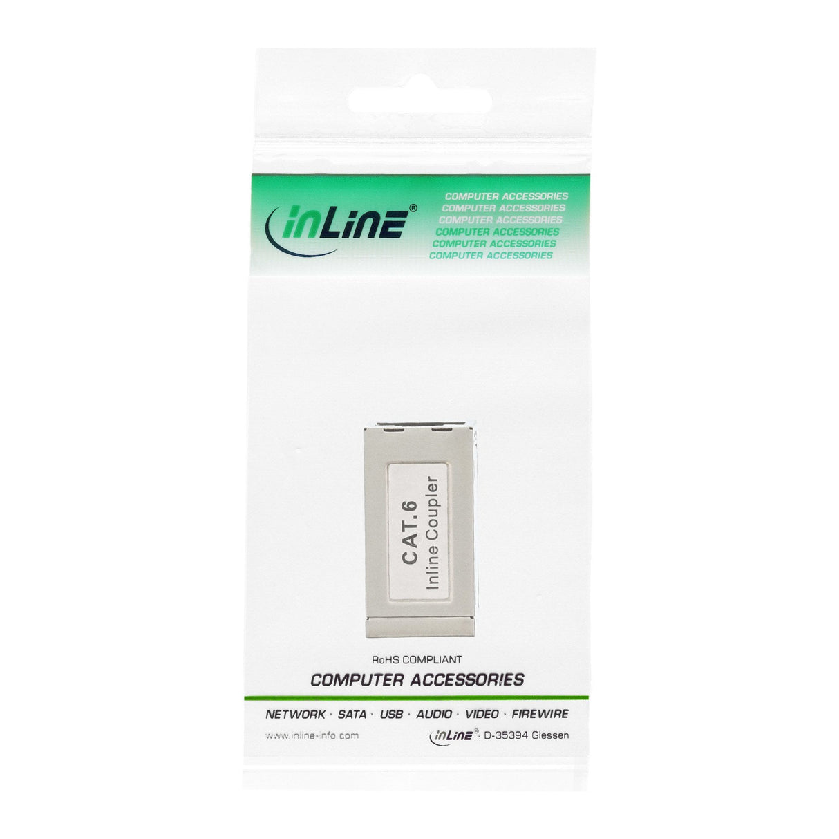 Adaptador Inline Cat.6, Completamente Blindado, Metal, 2x Rj45 F/F, 1:1