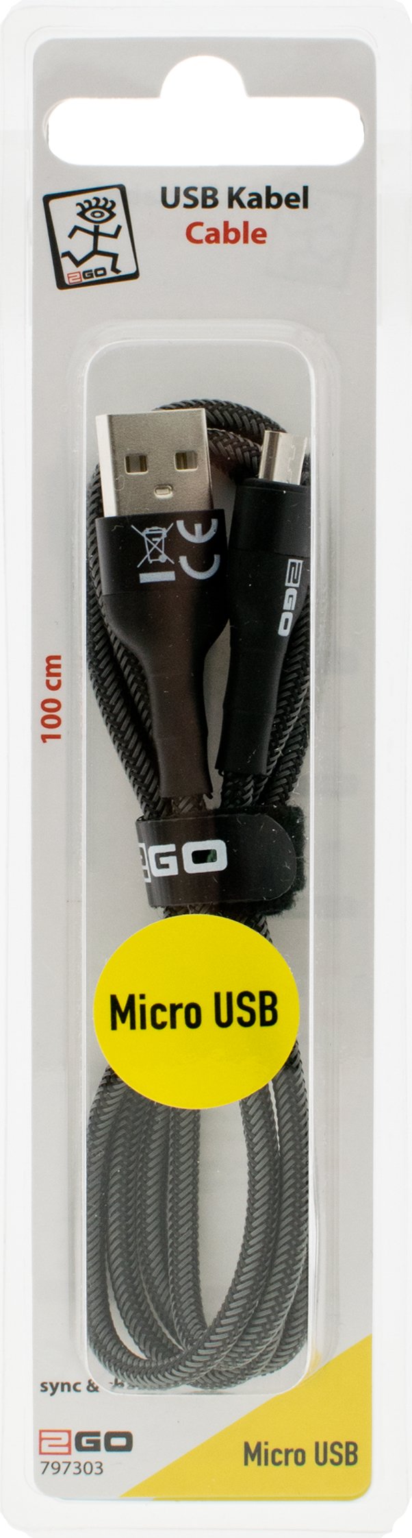 EAN 4010425973038 - 2GO 797303 cable USB 1 m USB B Micro-USB B Negro imagen 2