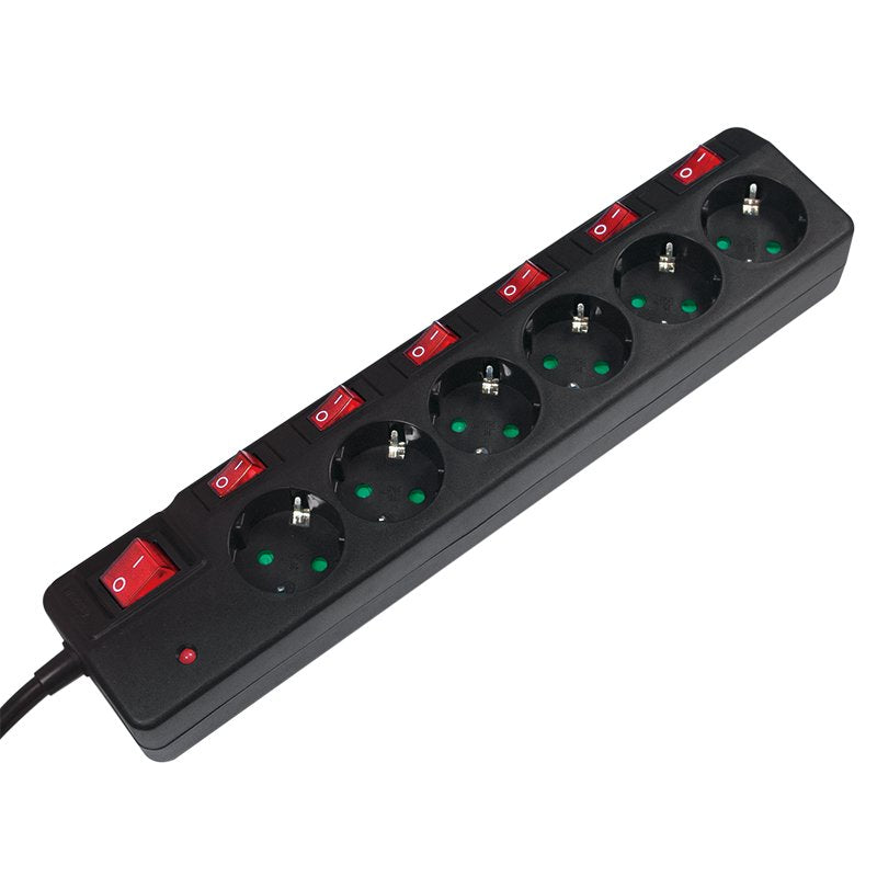 EAN 4052792049572 - LogiLink LPS233 base múltiple 1,5 m 6 salidas AC Interior Negro imagen 1