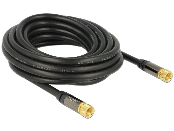 Delock 88921 Cable De Antena Enchufe F > Enchufe F Rg-6/U 5 M Negro