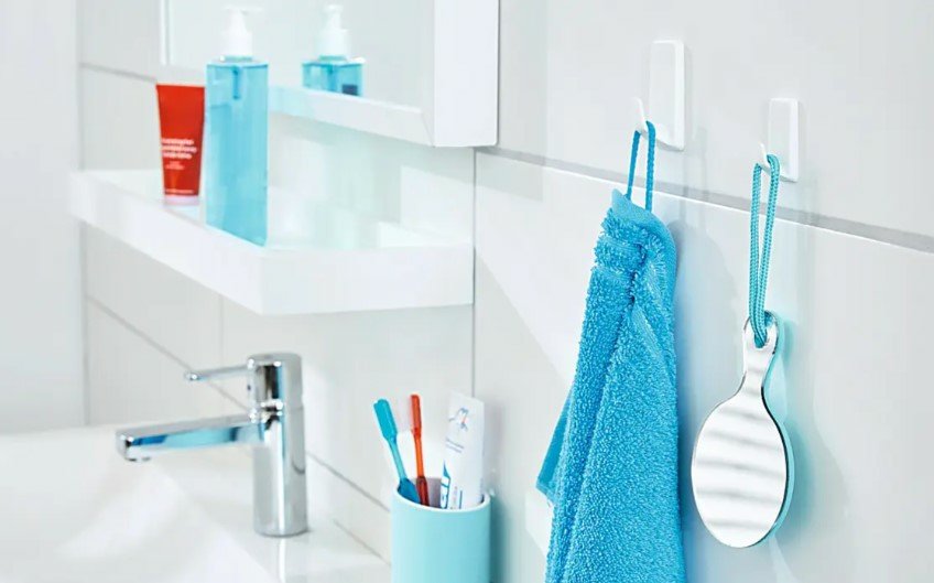 Tesa Powerstrips Interior Gancho Toallero Negro 2 Pieza