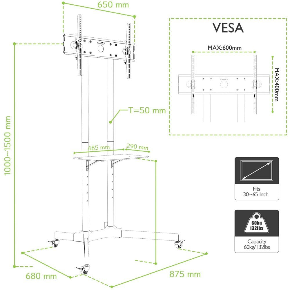 EAN 8057685309982 - Techly ICA-TR6 soporte para TV 165,1 cm (65") Negro imagen 3