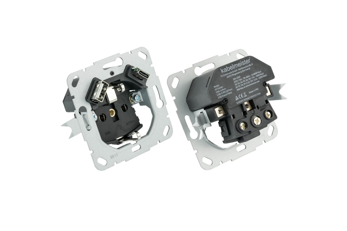 Cablemeimer Schutzkontakt-Einbaumeckdose 2-Fach Anthrazit