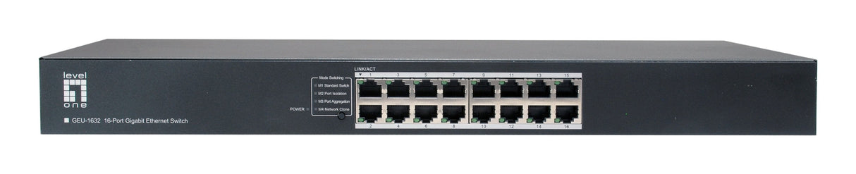 Levelone Switch 16xge 19" Unmanaged Metall