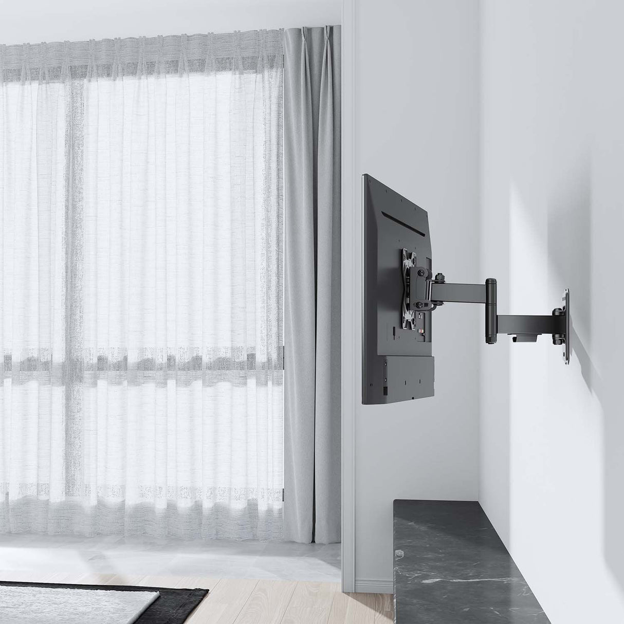 Aisens Soporte Eco Giratorio, Inclinable Y Nivelable Para Monitor/Tv 20kg (3 Pivotes) De 13-32, Negro