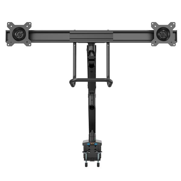 Startech.Com Brazo De Soporte De Montaje Para 2 Monitores Vesa De 17in A 32in 2 Puertos Usb 3.0 Instalación Por Grommet O Mordaza Kit De Montaje Brazo Ajustable Para 2 Monitores Aluminio Negro Tamaño De Pantalla: Hasta 32" Montable En Es