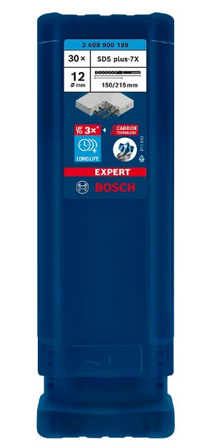 Bosch Professional Expert Broca Percutor Sds-Plus-7x, Ø 12 Mm, 30 Piezas, Longitud Útil 150 Mm 2608900189