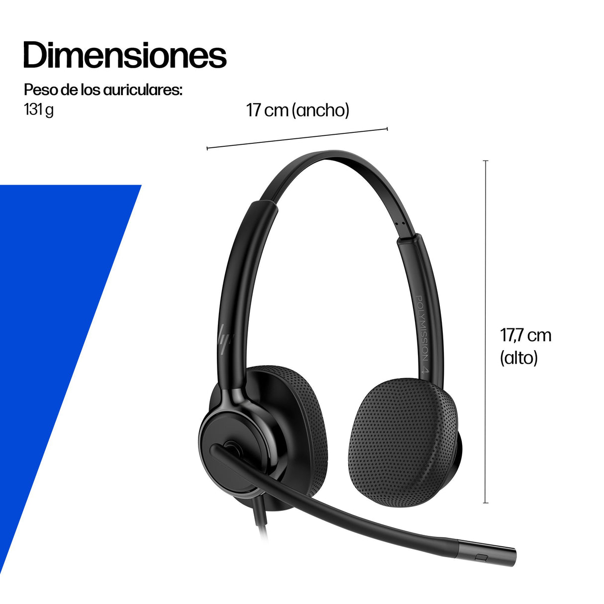 EAN 0199896093279 - HP Poly Mission 425 Stereo USB Wired Headset Negro imagen 4