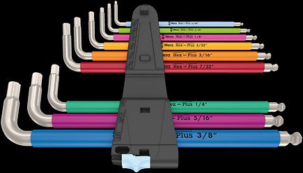 Wera 3950/9 Hex-Plus Multicolor Imperial Inoxidable 1 Juego De Llaves Allen, 5022860001