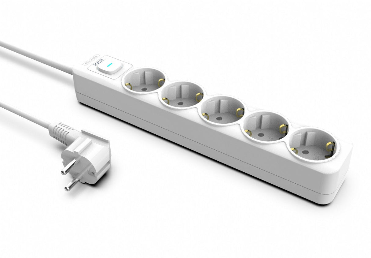 Regleta Inca Ipw-44gb Blanco 5 Salidas Ac 230 V 1,5 M