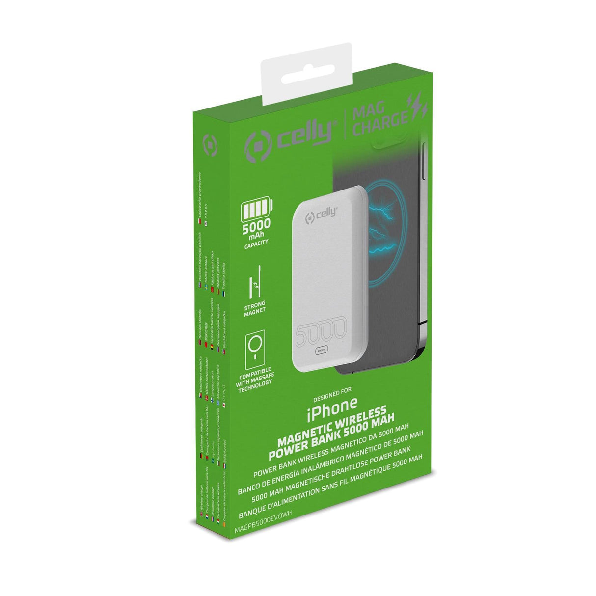 EAN 8021735197751 - Celly MAGPB5000EVOWH batería externa 5000 mAh Cargador inalámbrico Blanco imagen 5