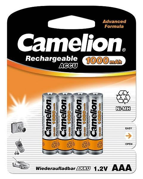 Pilas Camelion Aaa/Hr03, 1000 Mah, Recargables Ni-Mh, 4 Pieza(S)