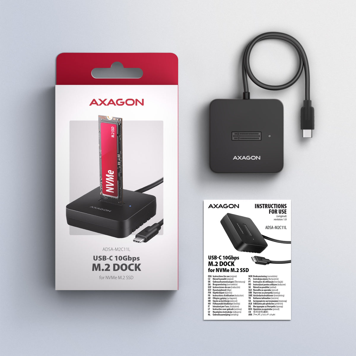 Adsa-M2c11l Base De Conexión Usb-C 3.2 Gen 2 - 1 X Nvme M.2 10gbps