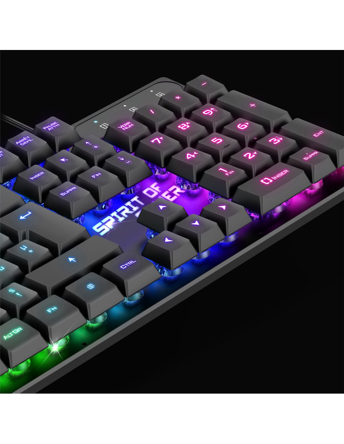 Teclado Con Cable Gamer Spirit Of Gamer Pro-K1 Rgb (Negro)
